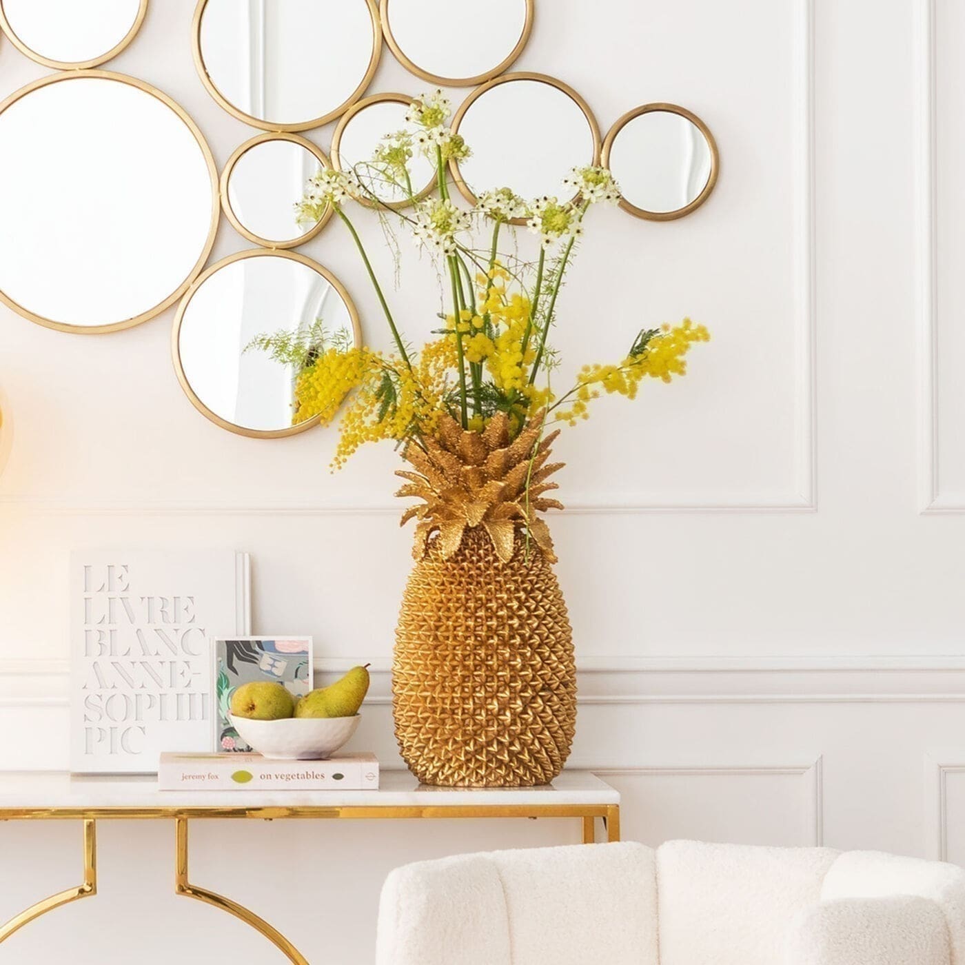 Deco Vaas Pineapple 50cm Kare Design Vaas 51068
