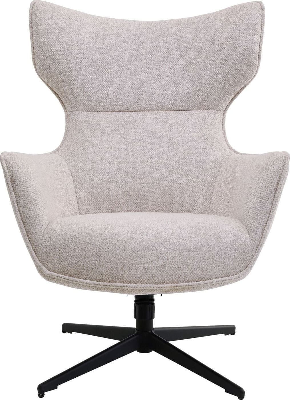 Draaistoel Met Arm + Hocker Jules Beige Kare Design Armstoel 70821