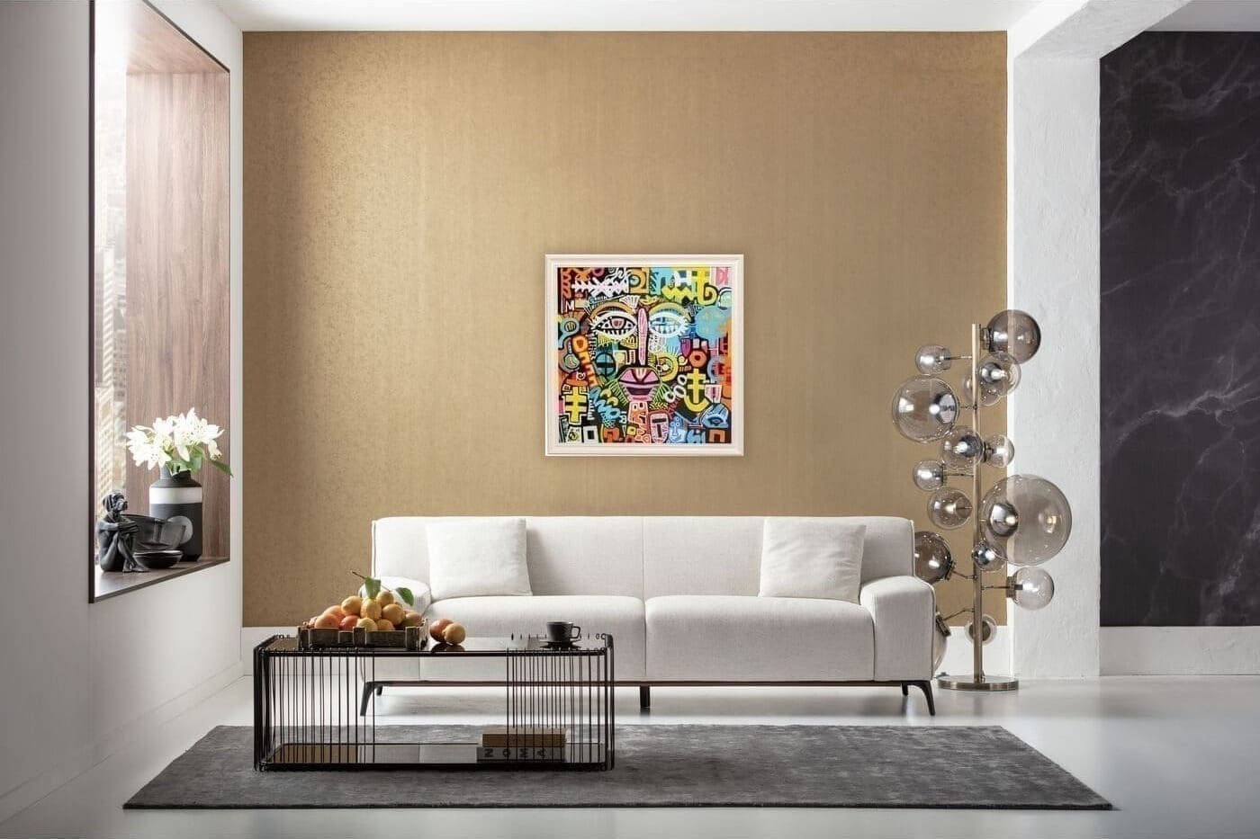 Fotolijst Doodle Face 80x80cm Kare Design Schilderij 57553