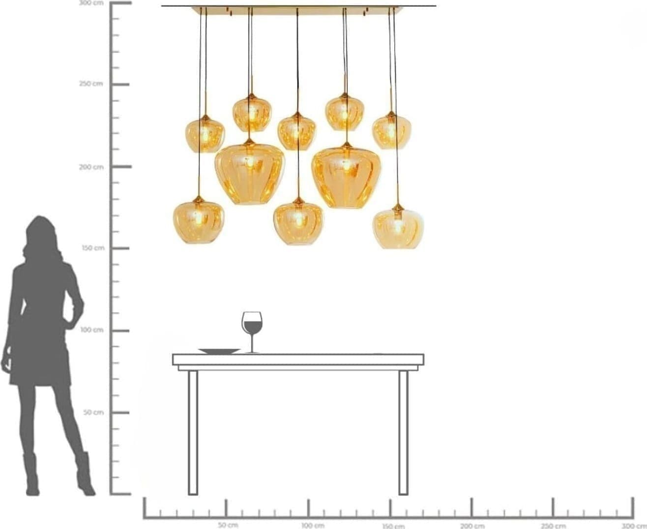 Hanglamp Sphere Amber Ten 160cm Kare Design Hanglamp 56699