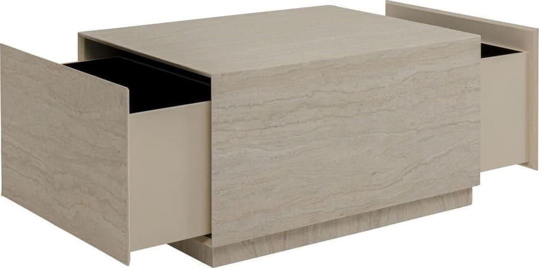 Salontafel Travertino Trunk 80x60cm Kare Design Salontafel 71047