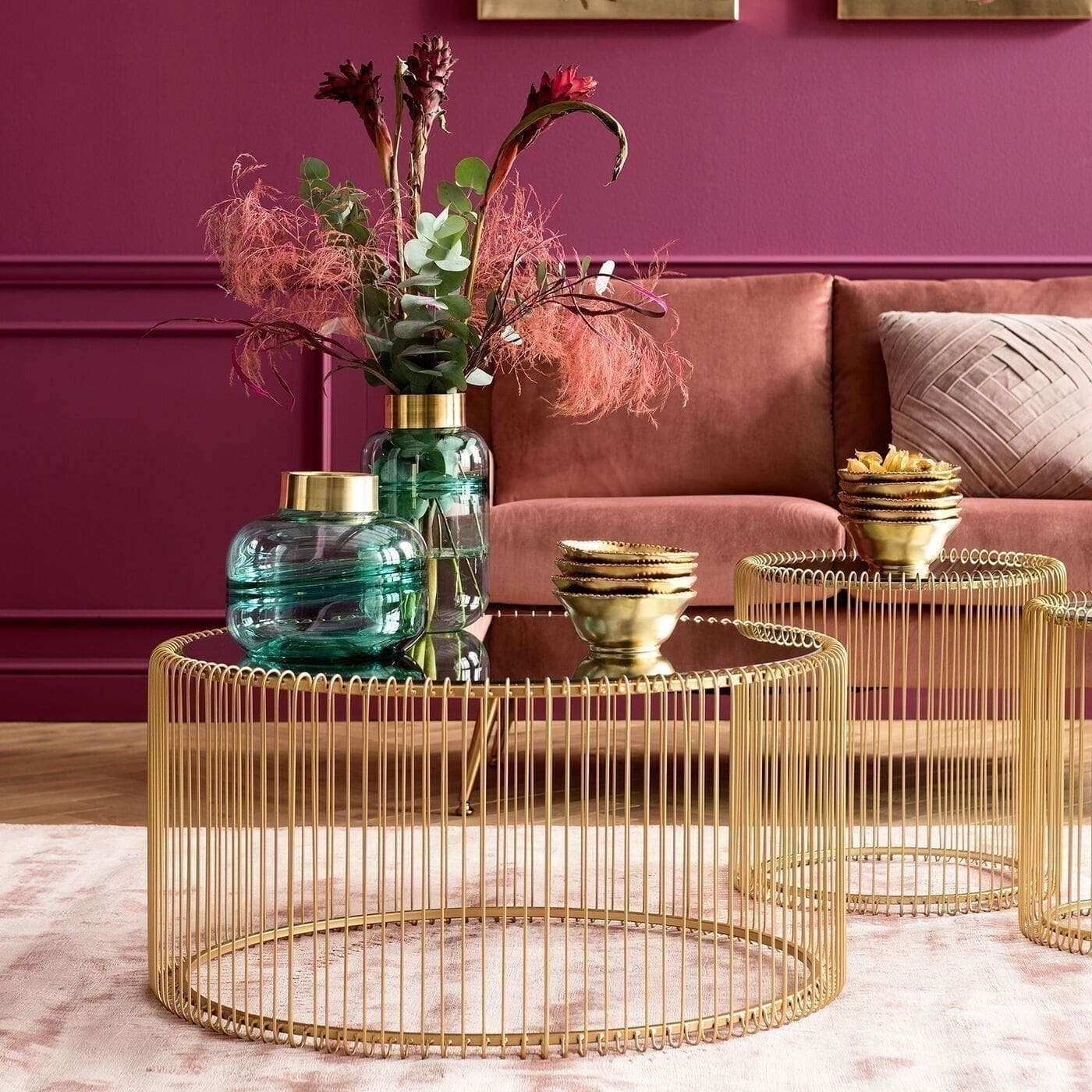 Salontafel Wire Uno Brass Ø80cm Kare Design Salontafel 84516