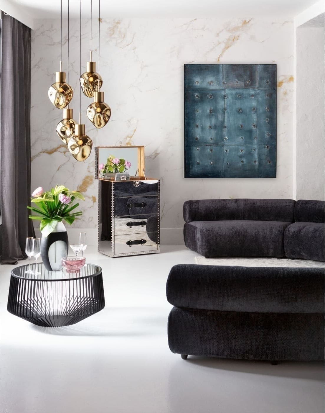 Schilderij Canvas Moody Blue 150x120cm Kare Design Schilderij 57541