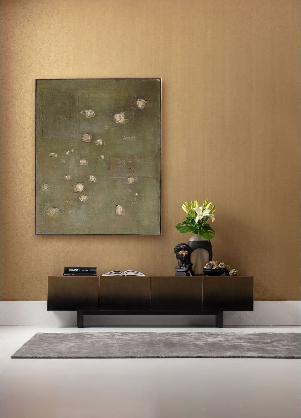 Schilderij Canvas Moody Green 150x120cm Kare Design Schilderij 57542