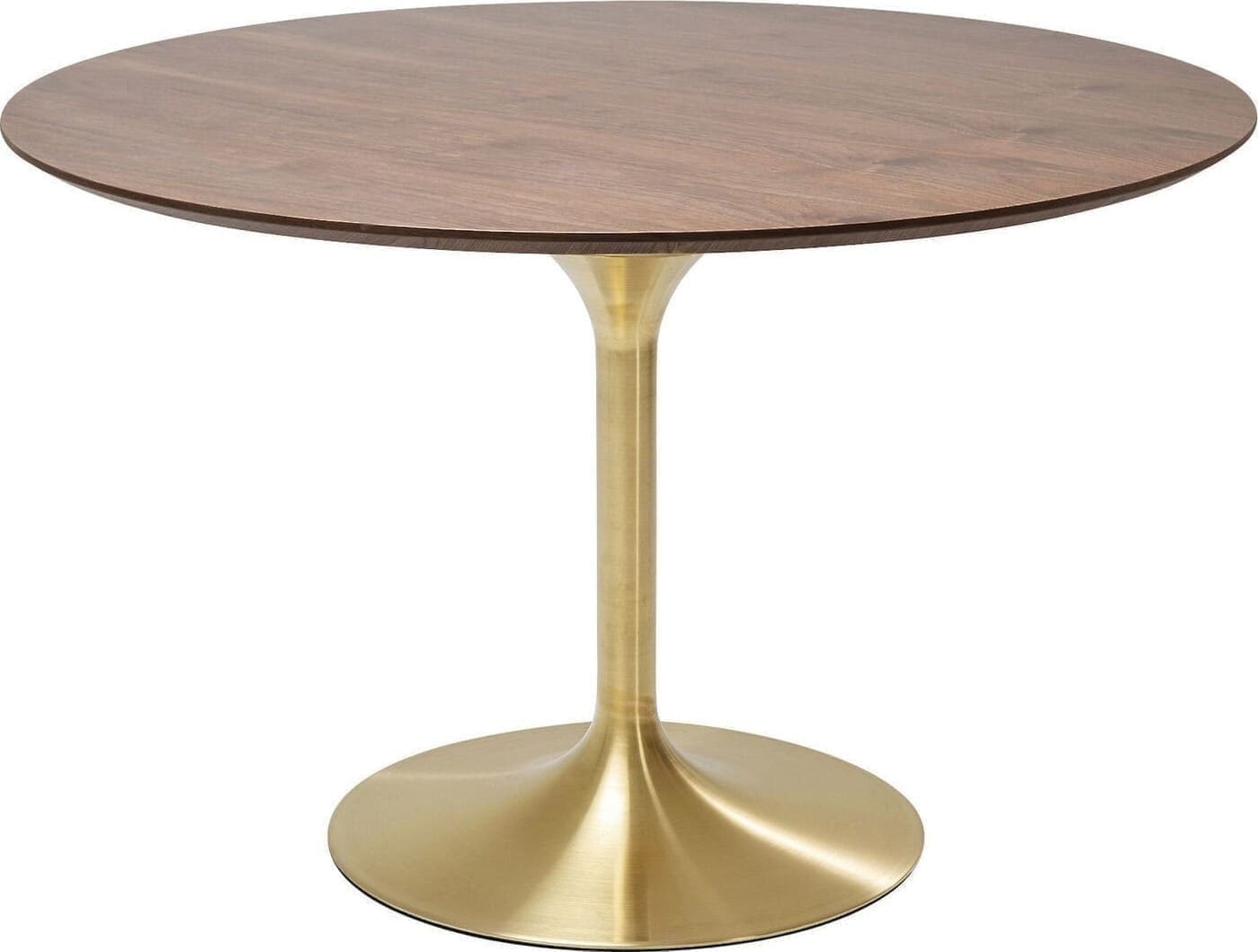 Tafel Invitation Set Walnut Brass Ø120cm Kare Design Eettafel 85956