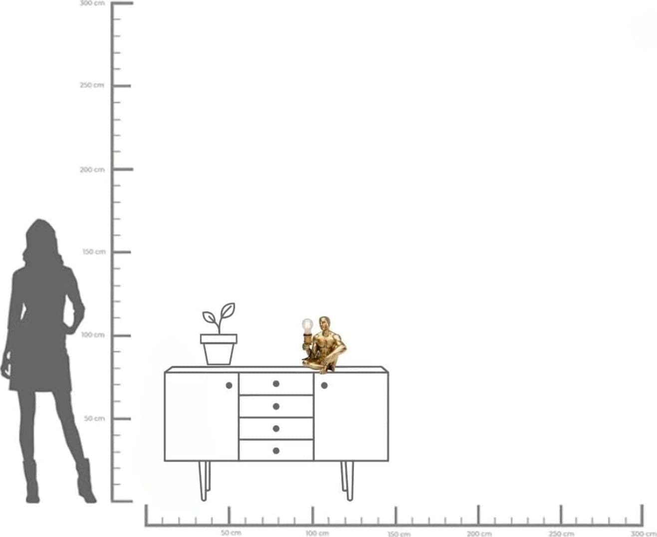 Tafellamp Nude Man Sit 32cm Kare Design Tafellamp 56884