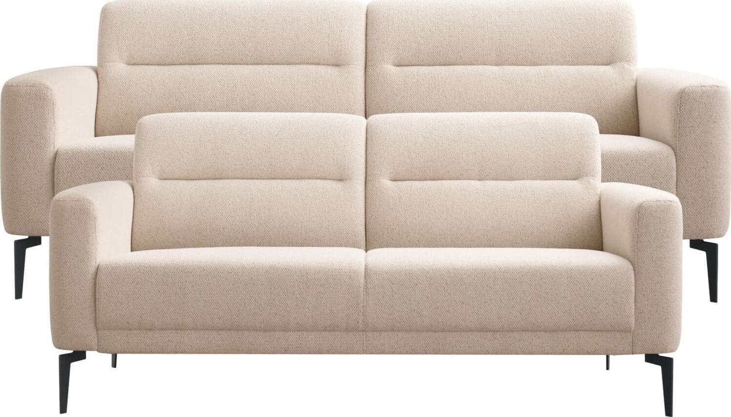 Profijt Meubel Bankstel 3+2,5-zitsbank Heria beige basic comfort Beige|Wit 2,5-zitsbank