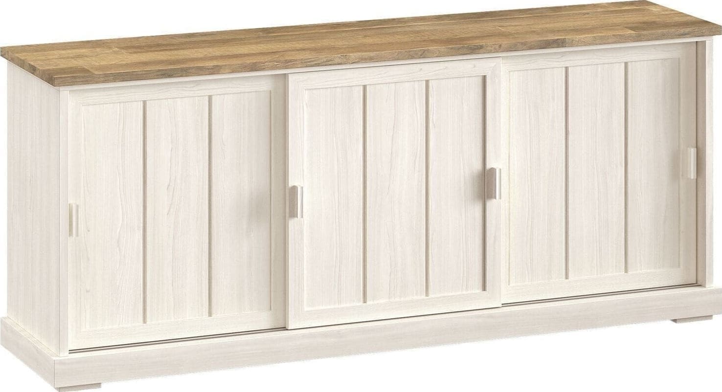 Profijt Meubel Dressoir Eldora 209 cm met 3 schuifdeuren Bruin|Naturel Dressoir