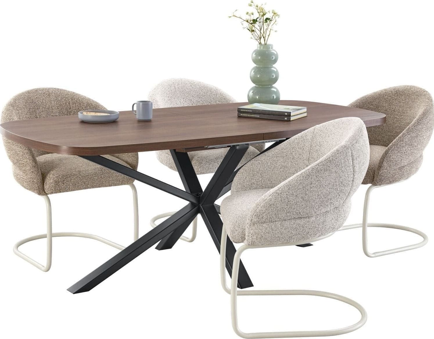 Profijt Meubel Eettafel Caltana 160x90 cm Deens ovaal Bruin Eettafel