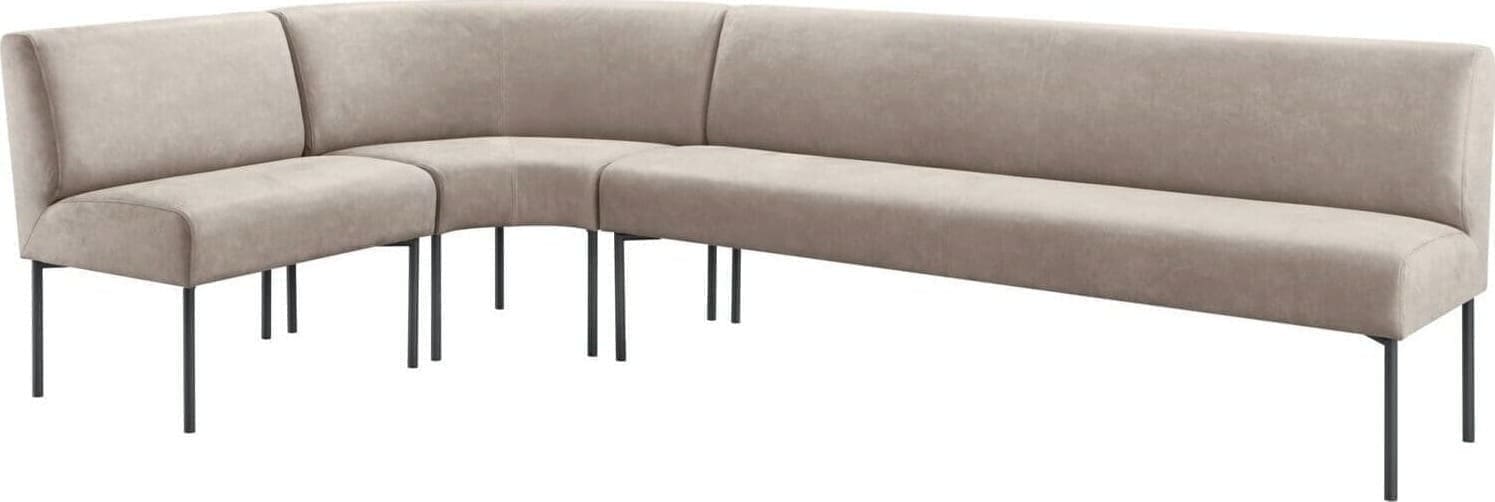 Pronto Wonen Eetkamerbank links Cenare 294 cm microleder lichtgrijs Grijs Eetbank