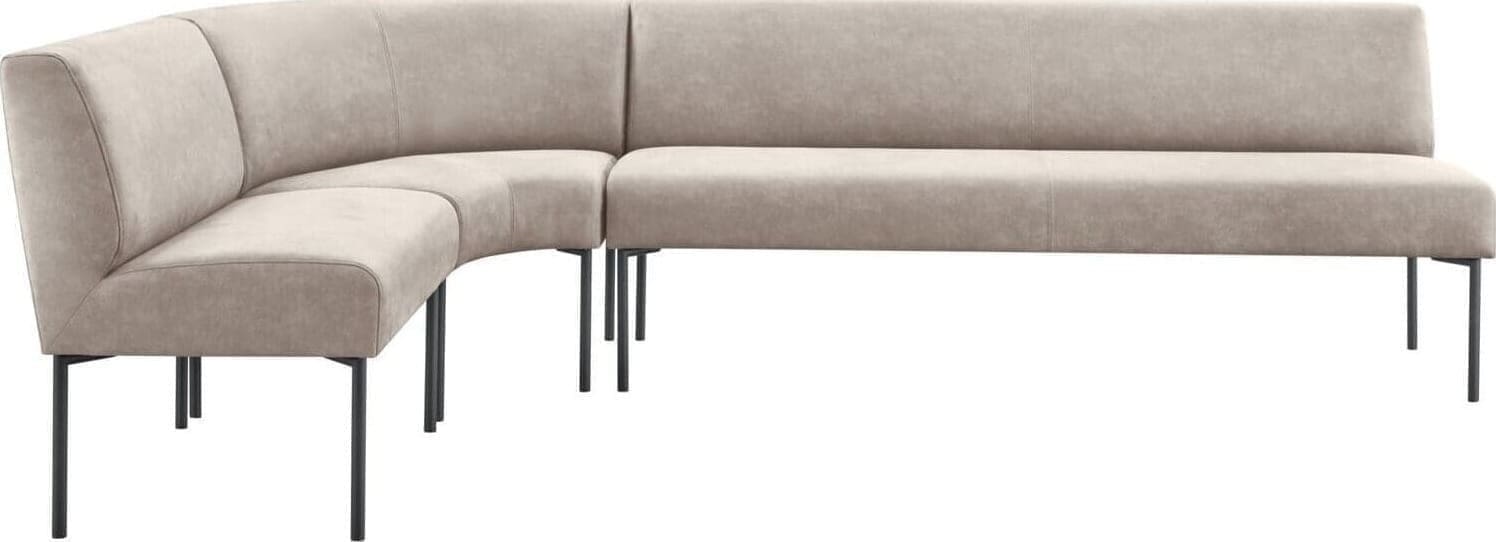 Pronto Wonen Eetkamerbank links Cenare 294 cm microleder lichtgrijs Grijs Eetbank