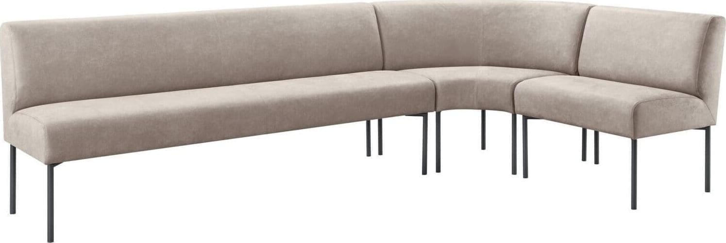 Pronto Wonen Eetkamerbank rechts Cenare 294 cm microleder lichtgrijs Grijs Eetbank