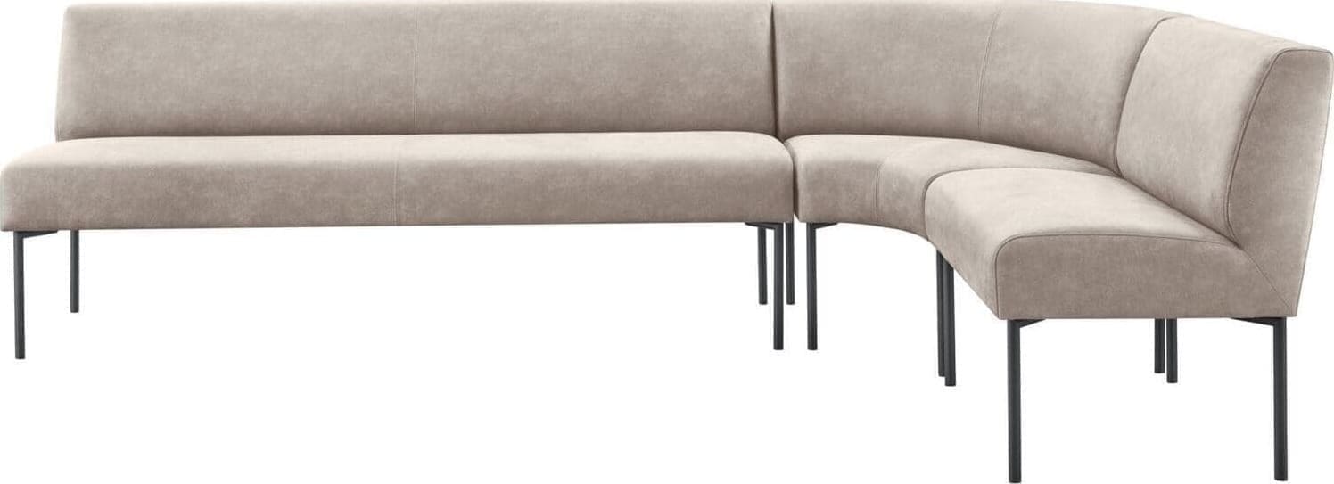 Pronto Wonen Eetkamerbank rechts Cenare 294 cm microleder lichtgrijs Grijs Eetbank