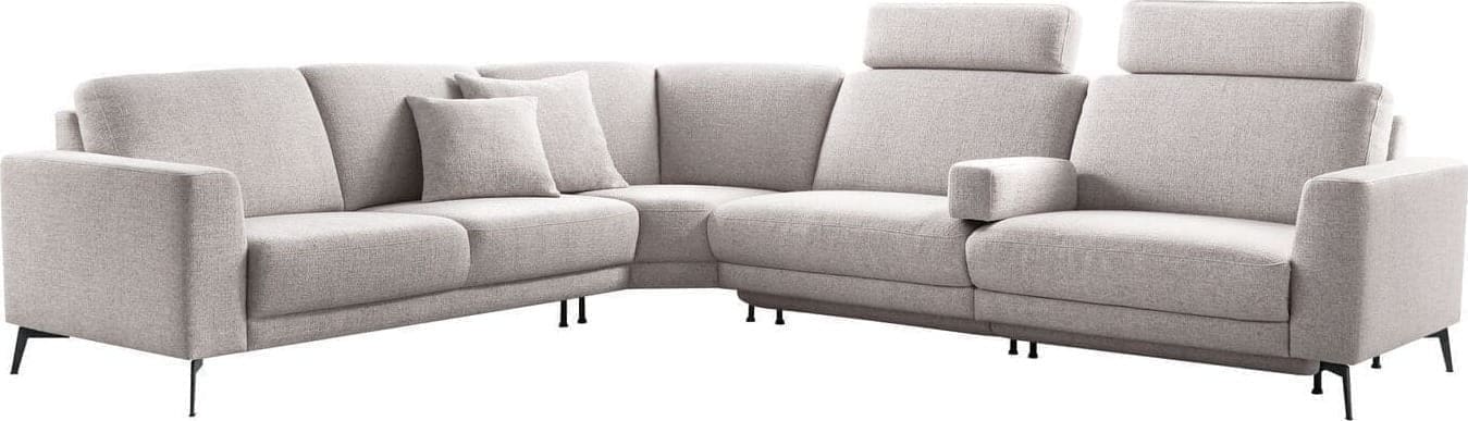 Pronto Wonen Hoekbank Moscato bonell HR-schuim zitting lichtgrijs Grijs Bank