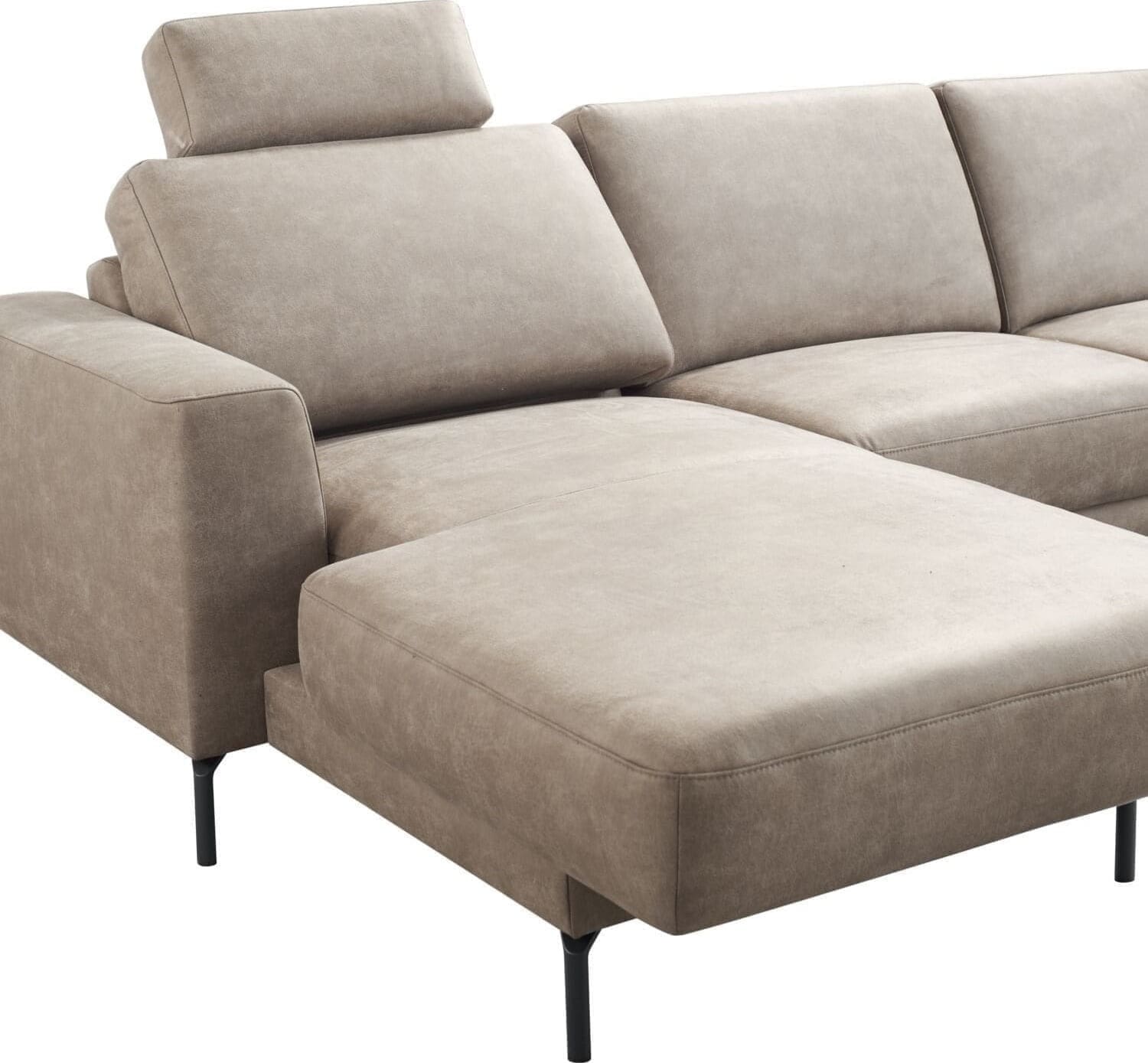Pronto Wonen Hoekbank rechts Moscato traagschuim beige relaxfunctie Beige|Wit Hoekbank