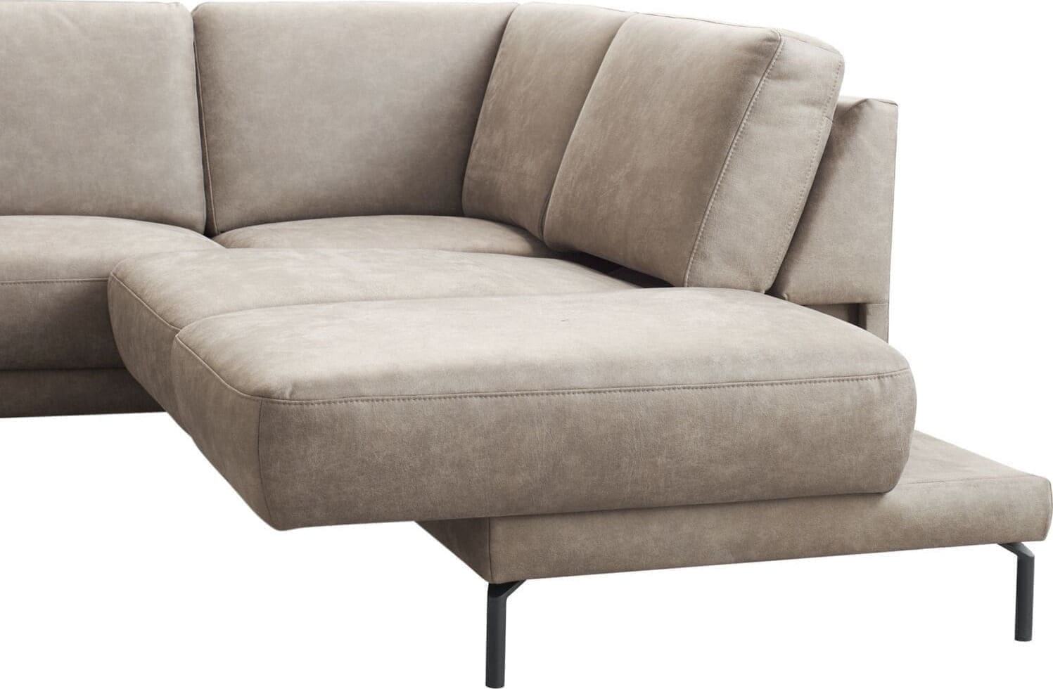 Pronto Wonen Hoekbank rechts Moscato traagschuim beige relaxfunctie Beige|Wit Hoekbank