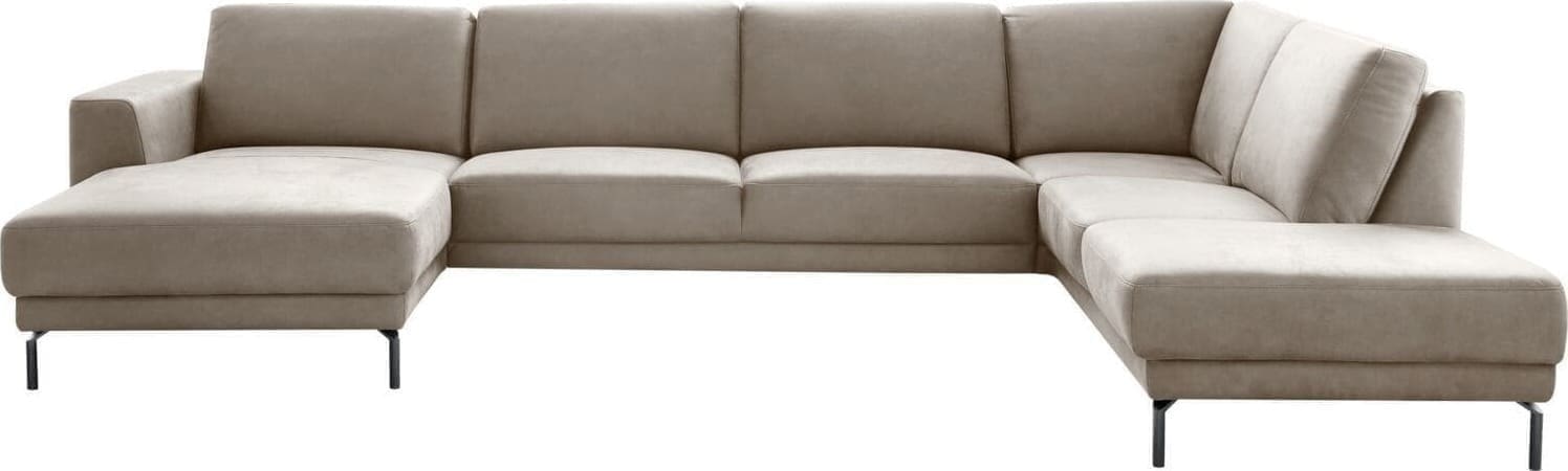 Pronto Wonen Hoekbank rechts Moscato traagschuim beige relaxfunctie Beige|Wit Hoekbank