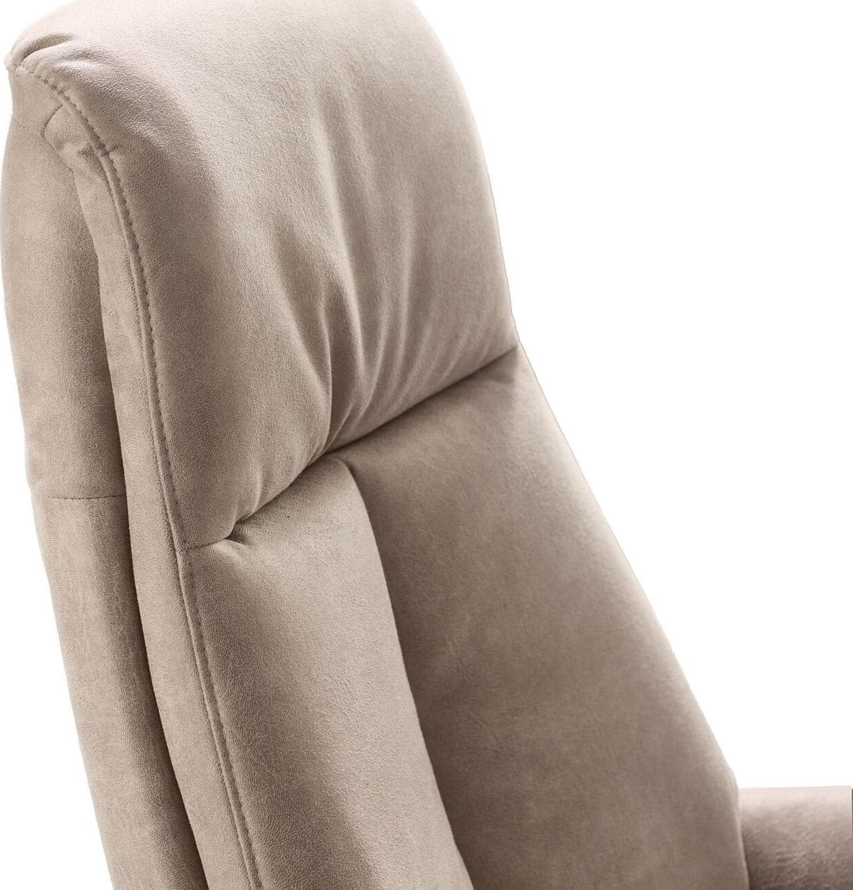 Pronto Wonen Relaxfauteuil Serio beige donker hout premium comfort Beige|Wit Fauteuil