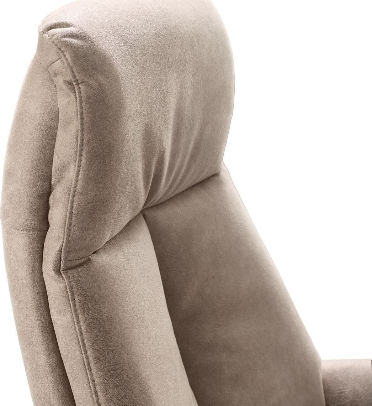 Pronto Wonen Relaxfauteuil Serio beige donker hout premium comfort Beige|Wit Fauteuil