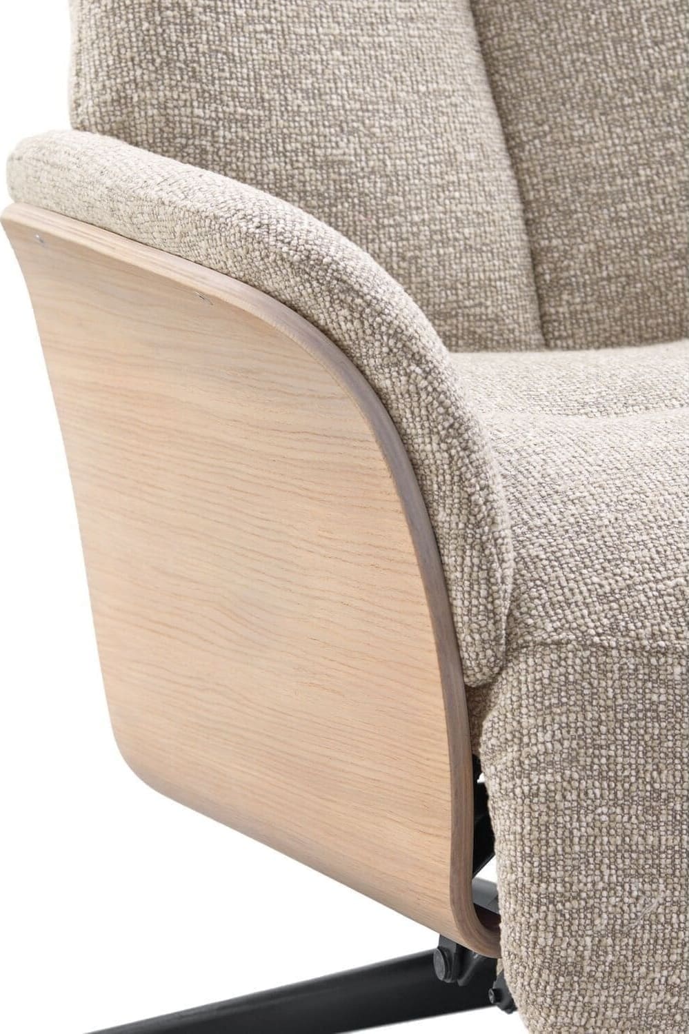 Pronto Wonen Relaxfauteuil Serio beige licht hout premium comfort Beige|Wit Fauteuil