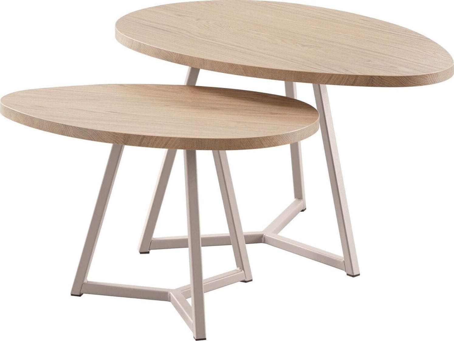 Pronto Wonen Salontafelset Locarnio 40x61 en 52x80 cm organisch misty oak Bruin Salontafel
