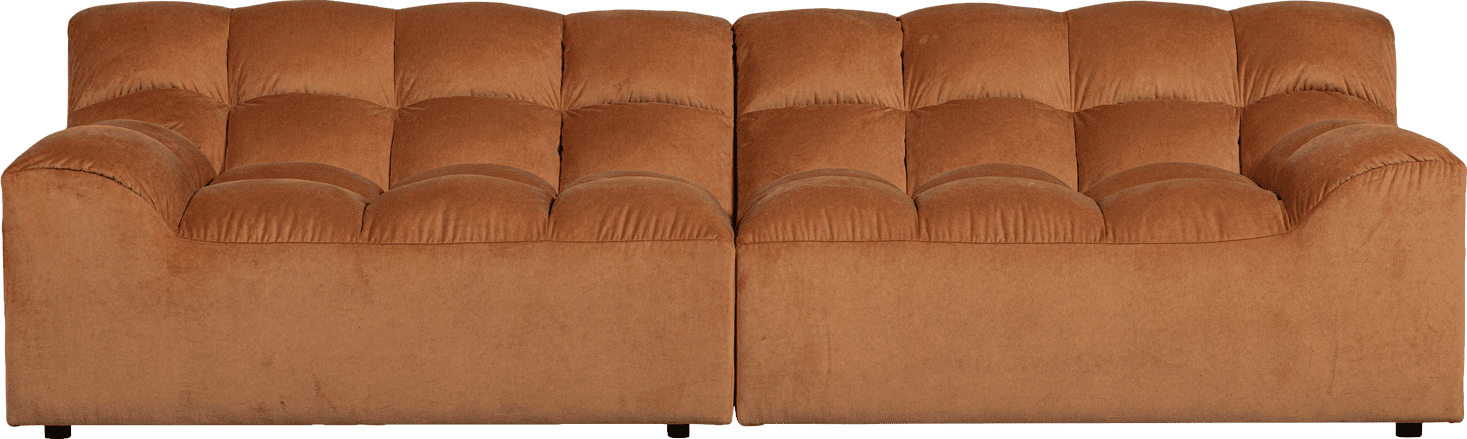 WOOOD Allure 3-zitsbank velvet terra Cognac|Oranje|Bruin