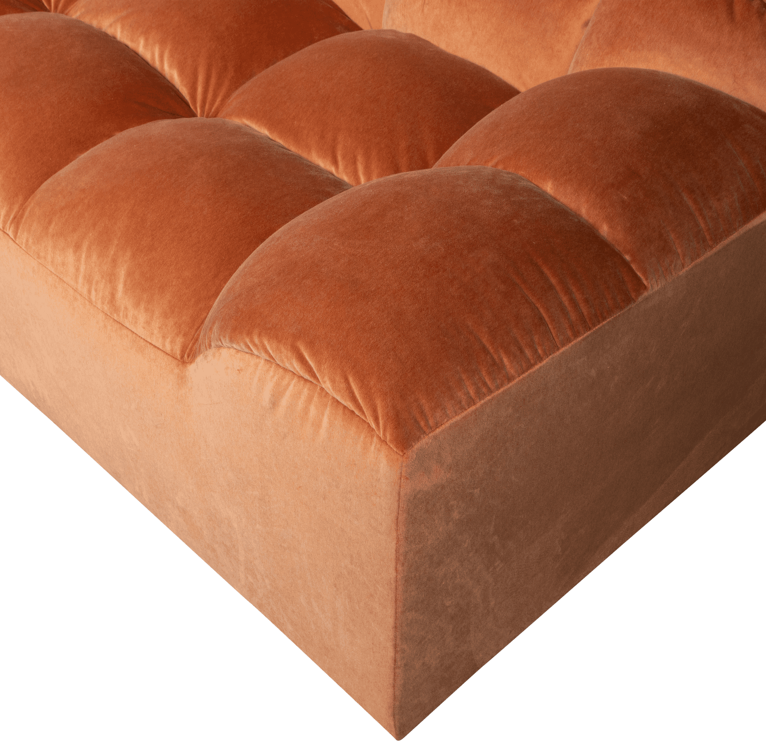 WOOOD Allure 3-zitsbank velvet terra Cognac|Oranje|Bruin
