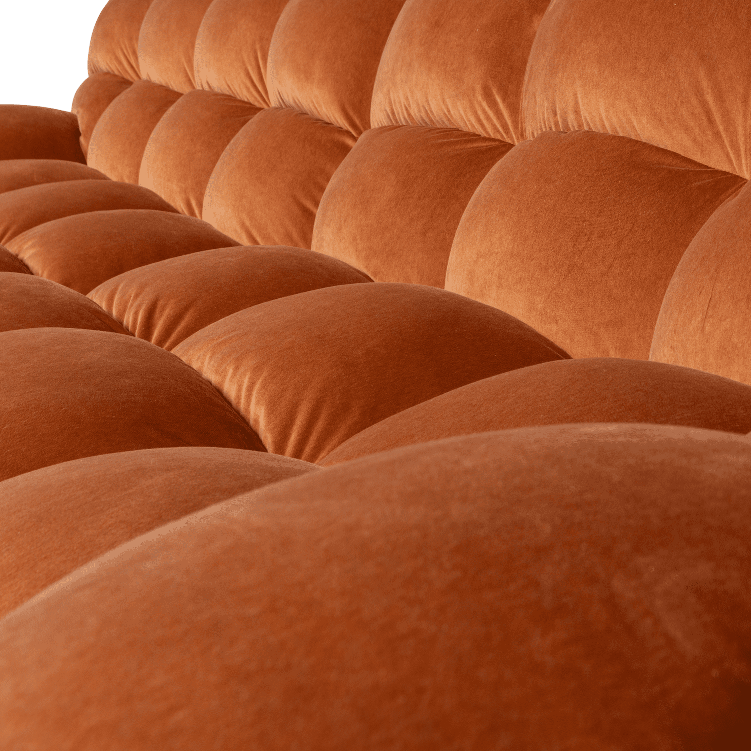 WOOOD Allure 3-zitsbank velvet terra Cognac|Oranje|Bruin