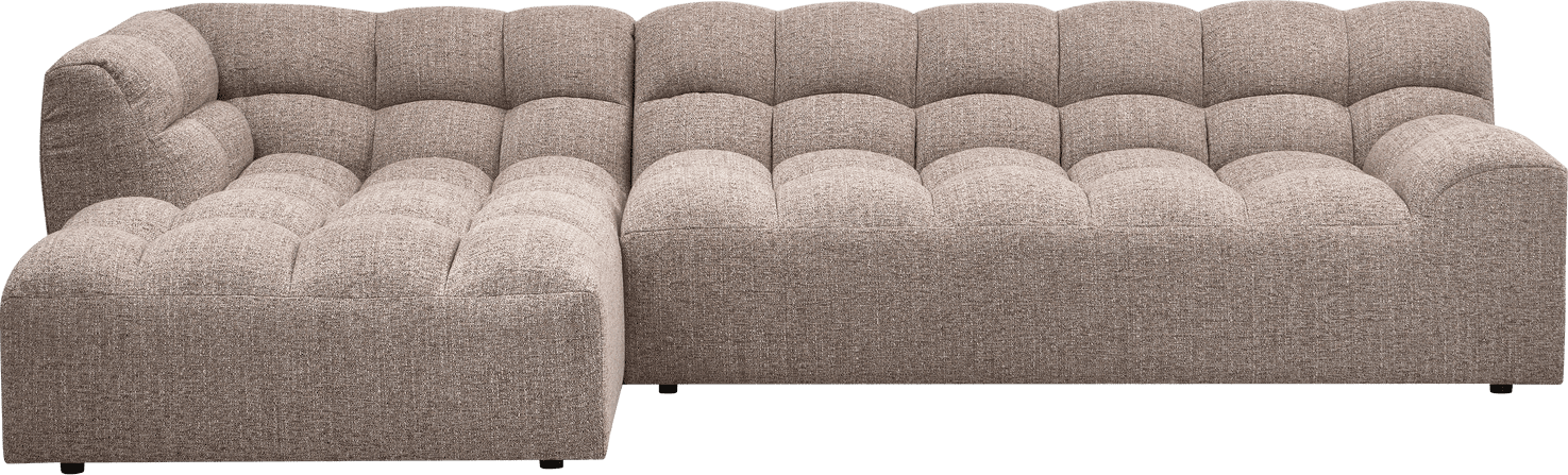 WOOOD Allure chaise longue links geweven stof bruin melange Bruin melange Bank