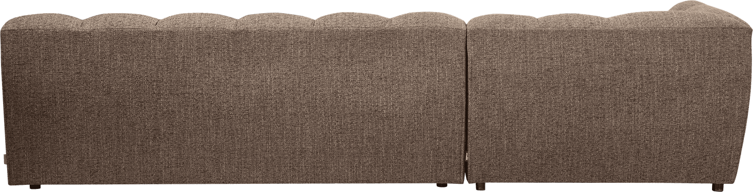 WOOOD Allure chaise longue links geweven stof donkerbruin melange Donkerbruin melange Bank