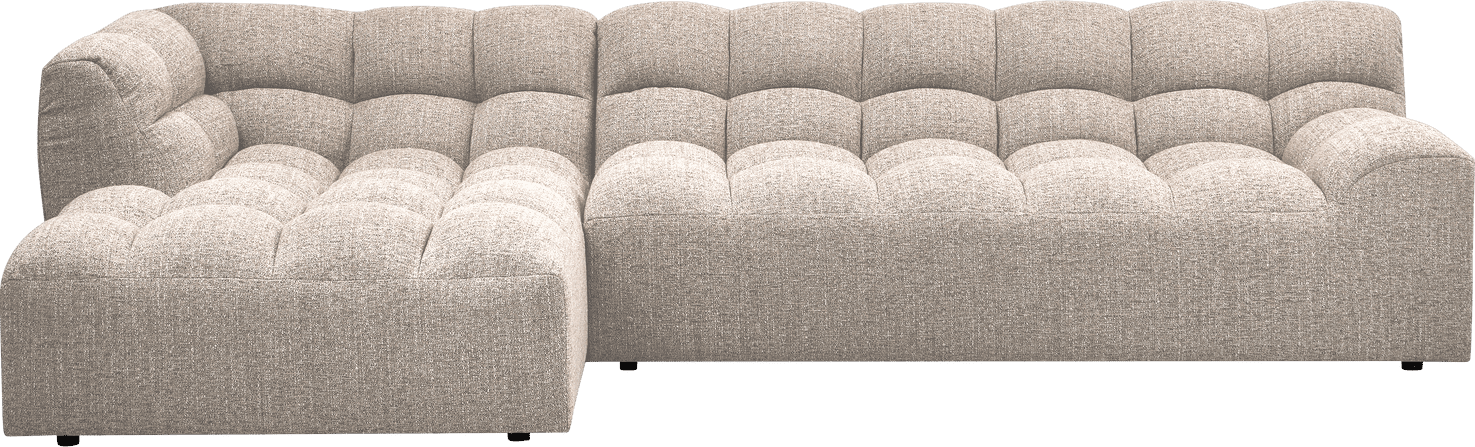 WOOOD Allure chaise longue links geweven stof naturel melange Naturel melange Bank