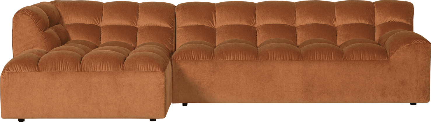 WOOOD Allure chaise longue links velvet terra Cognac|Oranje|Bruin Bank