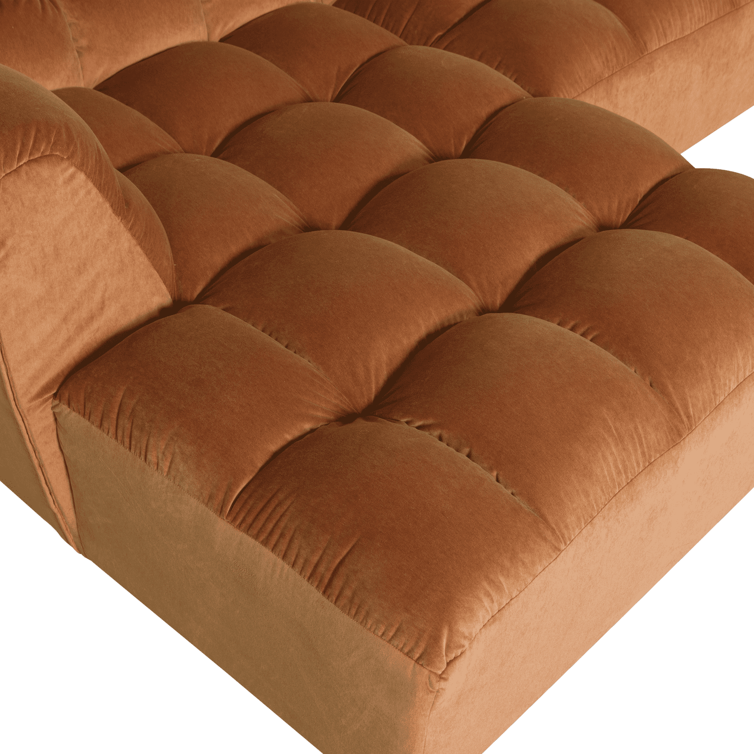 WOOOD Allure chaise longue links velvet terra Cognac|Oranje|Bruin Bank