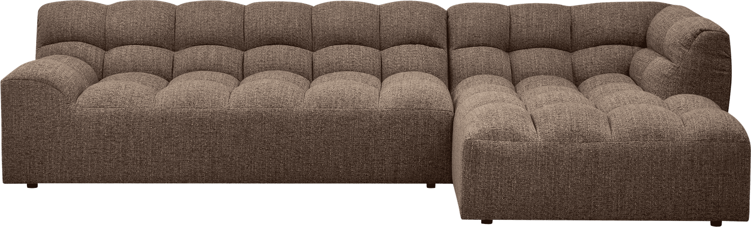 WOOOD Allure chaise longue rechts geweven stof donkerbruin melange Donkerbruin melange Bank
