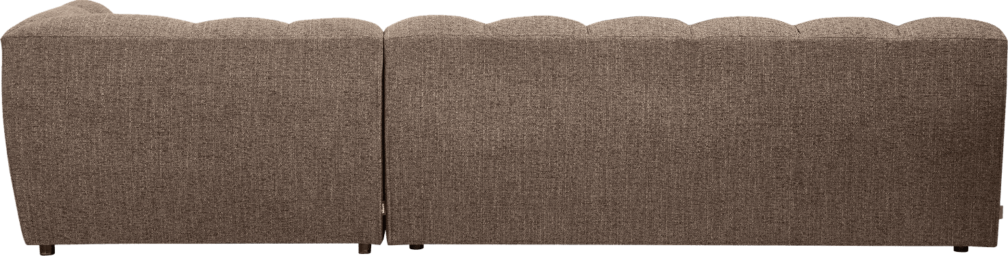 WOOOD Allure chaise longue rechts geweven stof donkerbruin melange Donkerbruin melange Bank