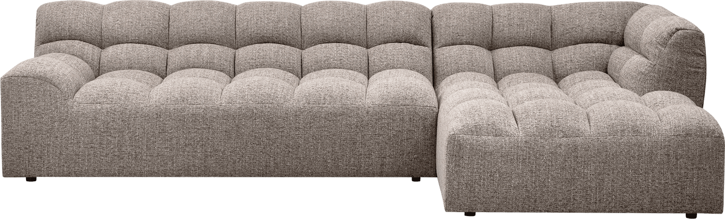 WOOOD Allure chaise longue rechts geweven stof klei melange Klei melange Bank