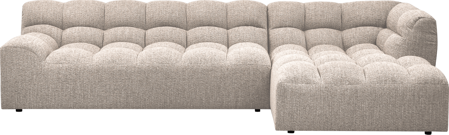WOOOD Allure chaise longue rechts geweven stof naturel melange Naturel melange Bank