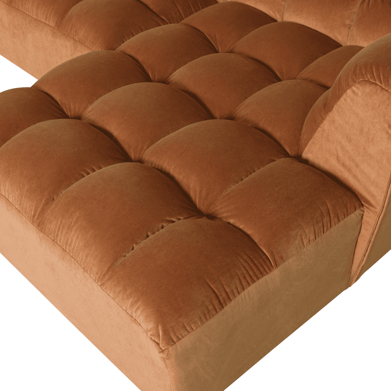 WOOOD Allure chaise longue rechts velvet terra Cognac|Oranje|Bruin Bank
