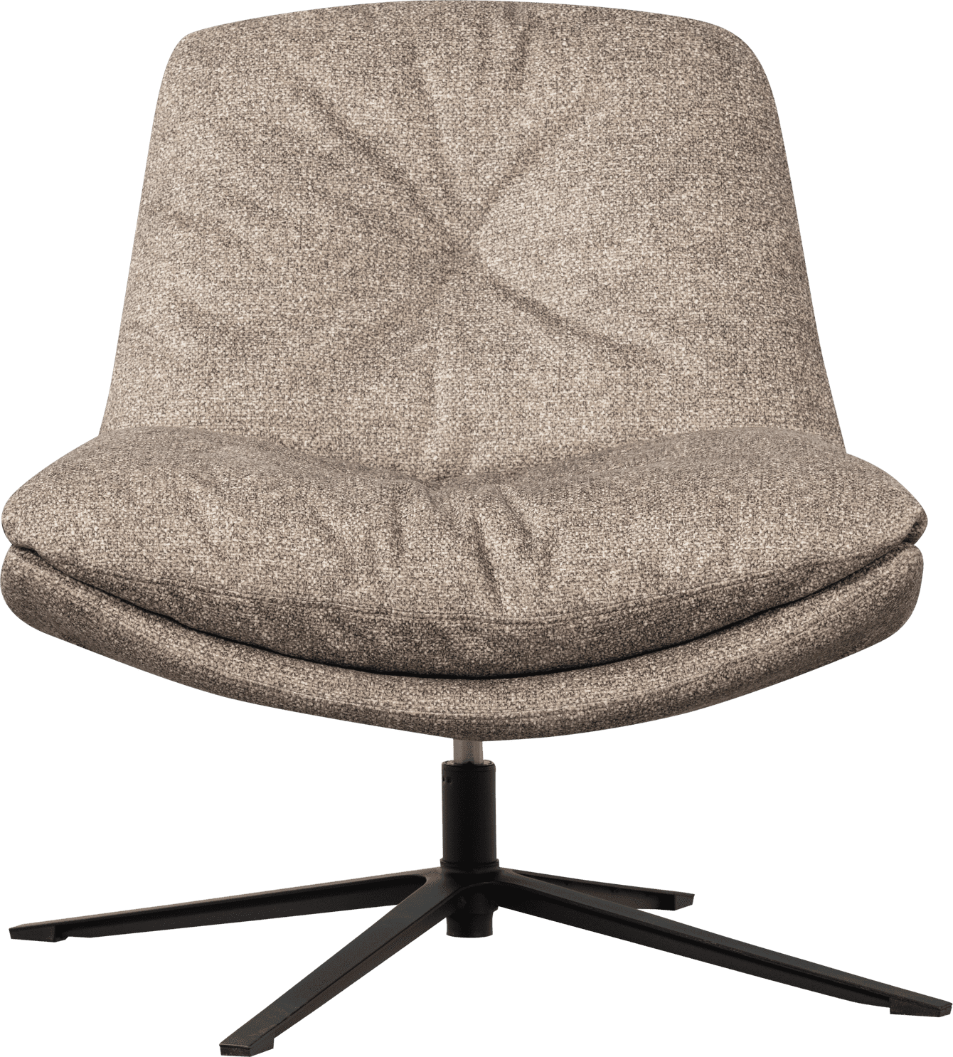 WOOOD Arve draaifauteuil bedrukte stof naturel melange Naturel Draaifauteuil
