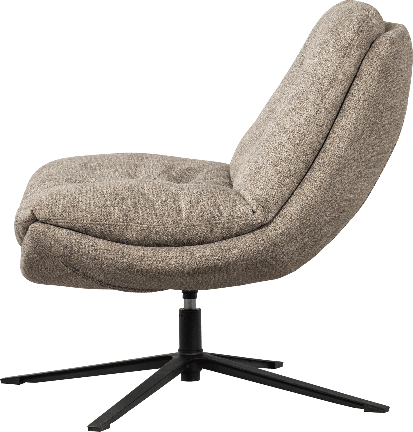 WOOOD Arve draaifauteuil bedrukte stof naturel melange Naturel Draaifauteuil