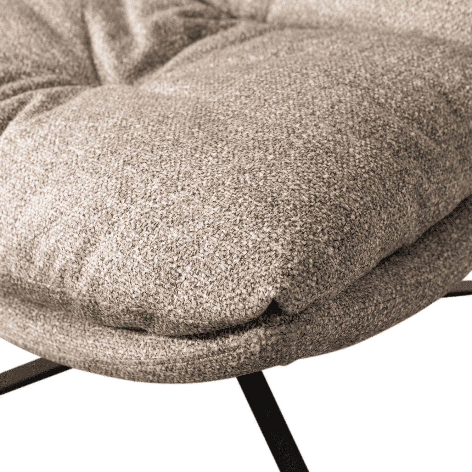 WOOOD Arve draaifauteuil bedrukte stof naturel melange Naturel Draaifauteuil
