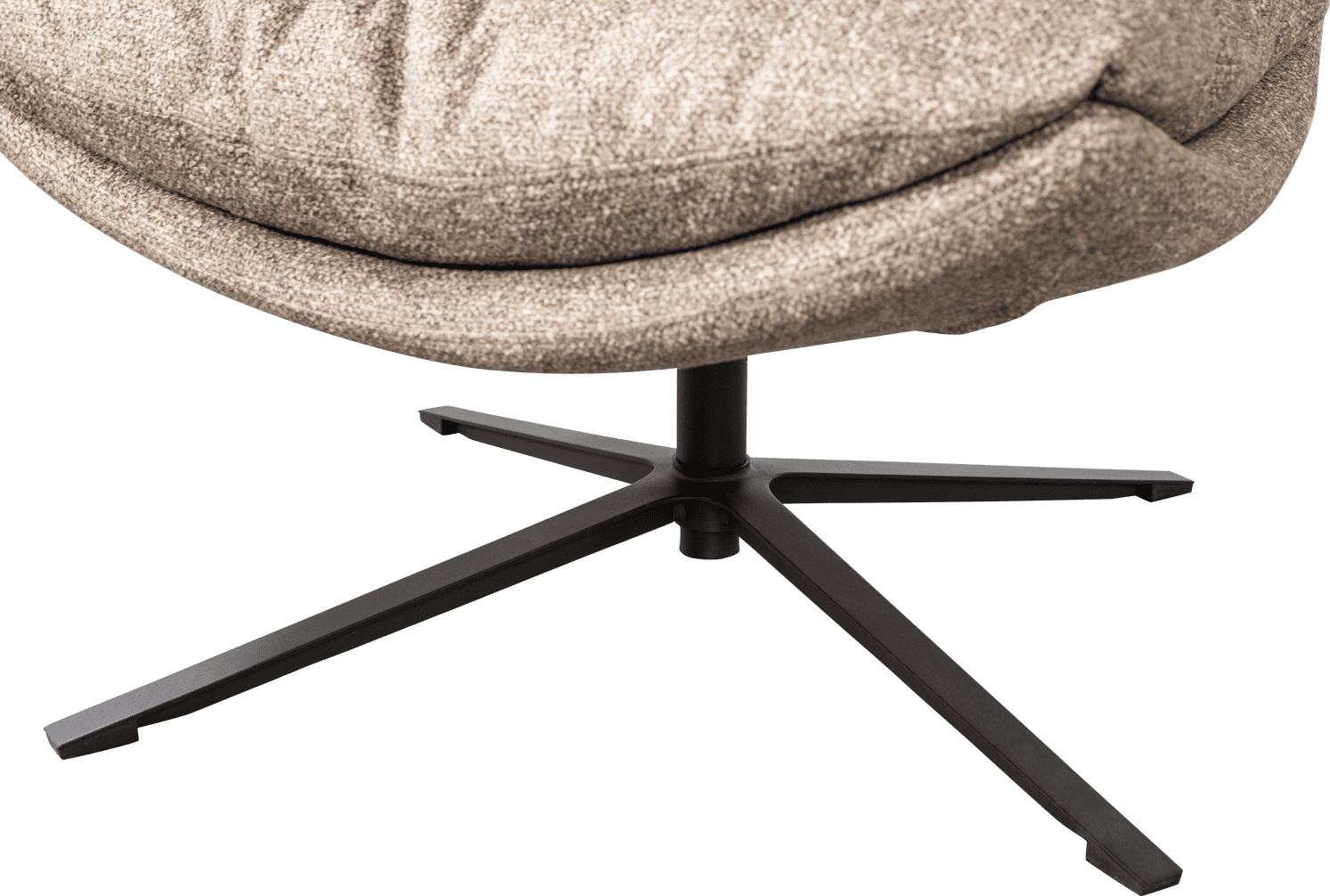 WOOOD Arve draaifauteuil bedrukte stof naturel melange Naturel Draaifauteuil