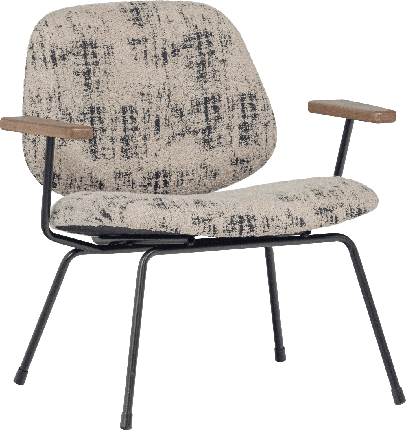 WOOOD Aure fauteuil chenille beige/zwart Beige Fauteuil