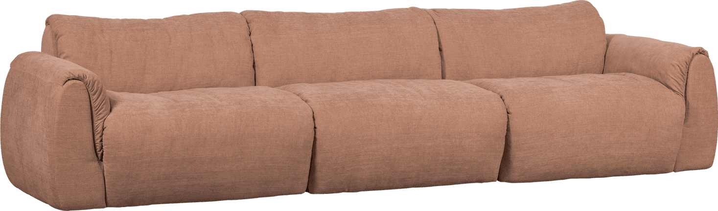 WOOOD Baggy 3-zitsbank geweven chenille oud roze Oud roze