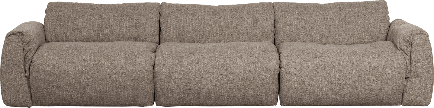 WOOOD Baggy 3-zitsbank geweven stof bruin melange Bruin melange