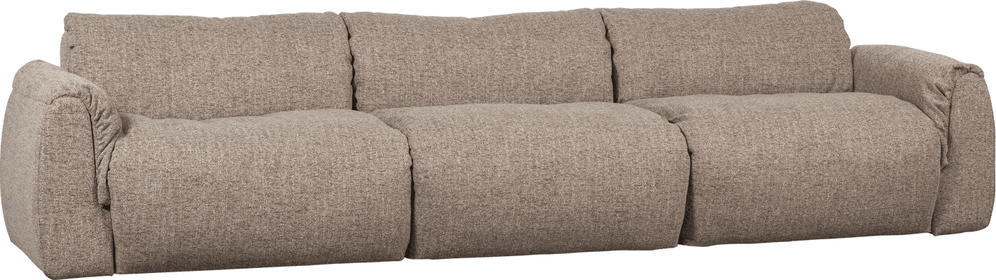 WOOOD Baggy 3-zitsbank geweven stof bruin melange Bruin melange