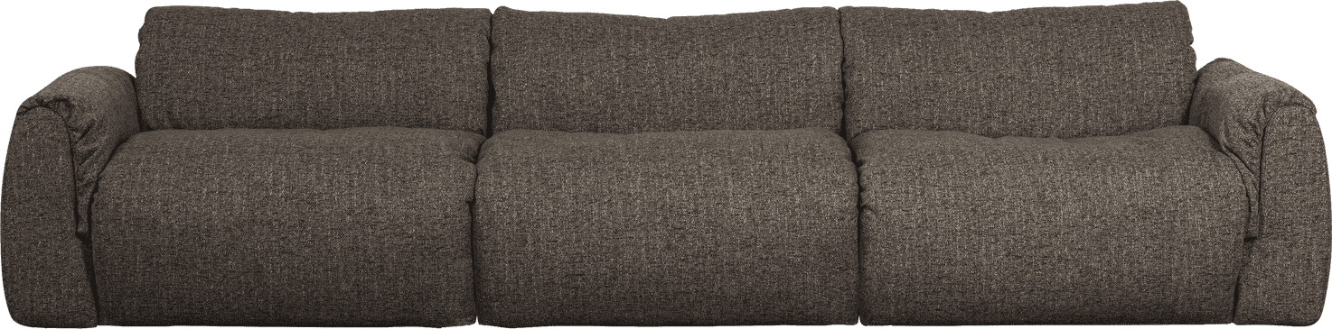 WOOOD Baggy 3-zitsbank geweven stof warmgrijs melange Warm grijs melange