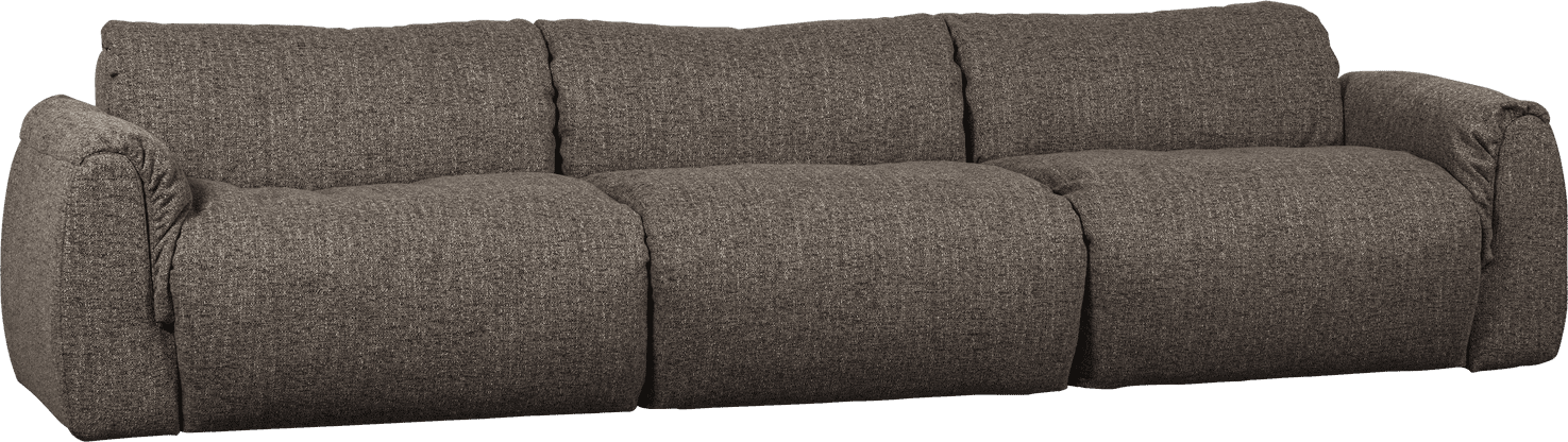 WOOOD Baggy 3-zitsbank geweven stof warmgrijs melange Warm grijs melange