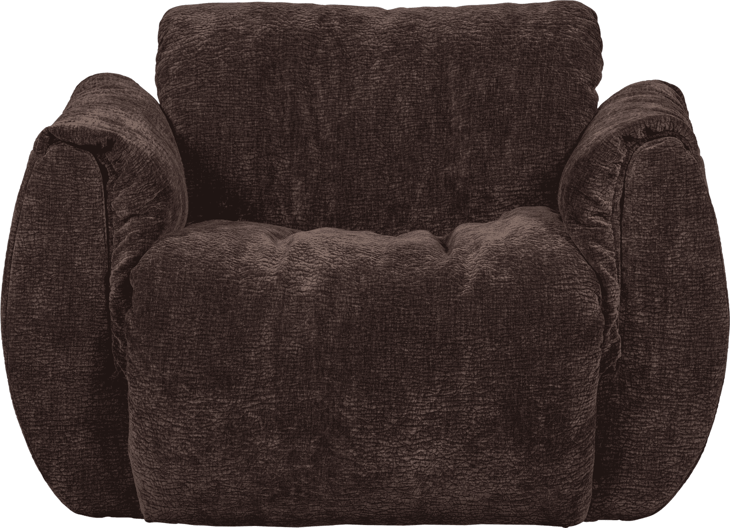 WOOOD Baggy draaifauteuil 3d chenille donkerbruin Donkerbruin Draaifauteuil