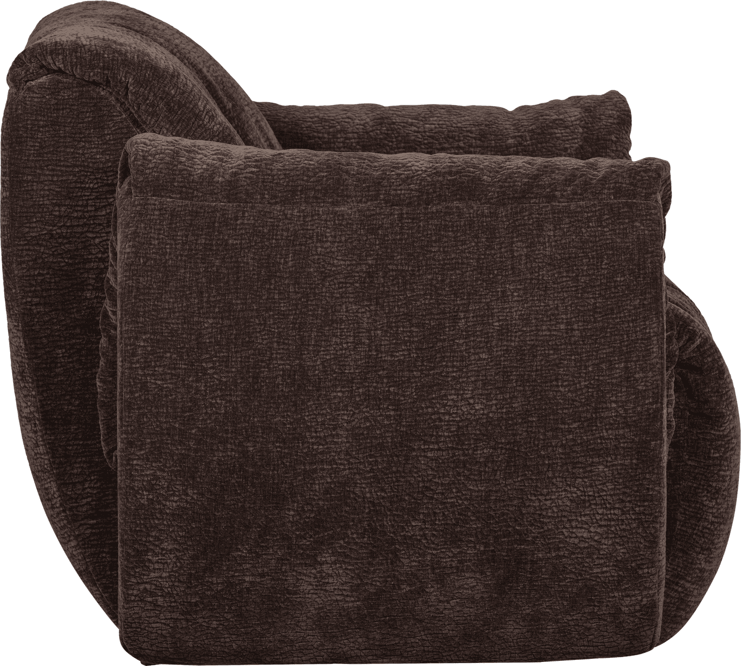 WOOOD Baggy draaifauteuil 3d chenille donkerbruin Donkerbruin Draaifauteuil